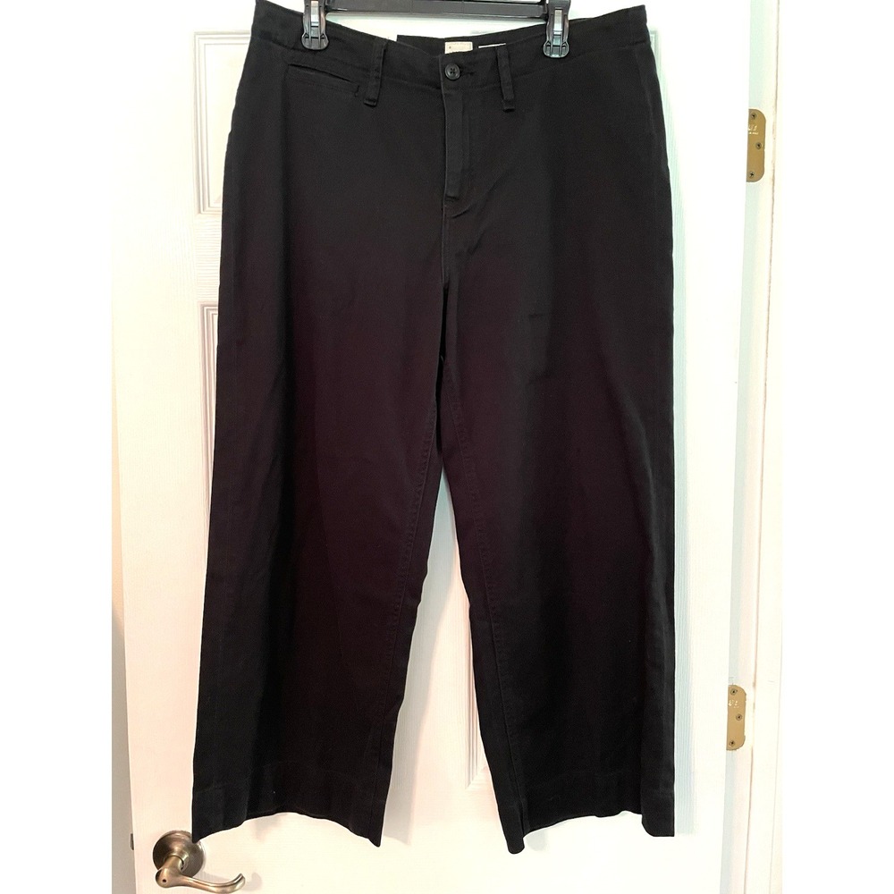 New A New Day Women's Wide Leg Crop Pants Size 14 Stretch‎ Black High Rise